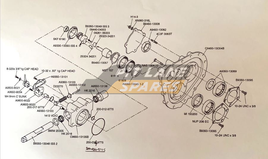 RH BEARING CARRIER AND SELECTOR RACK HOUSING Diagram